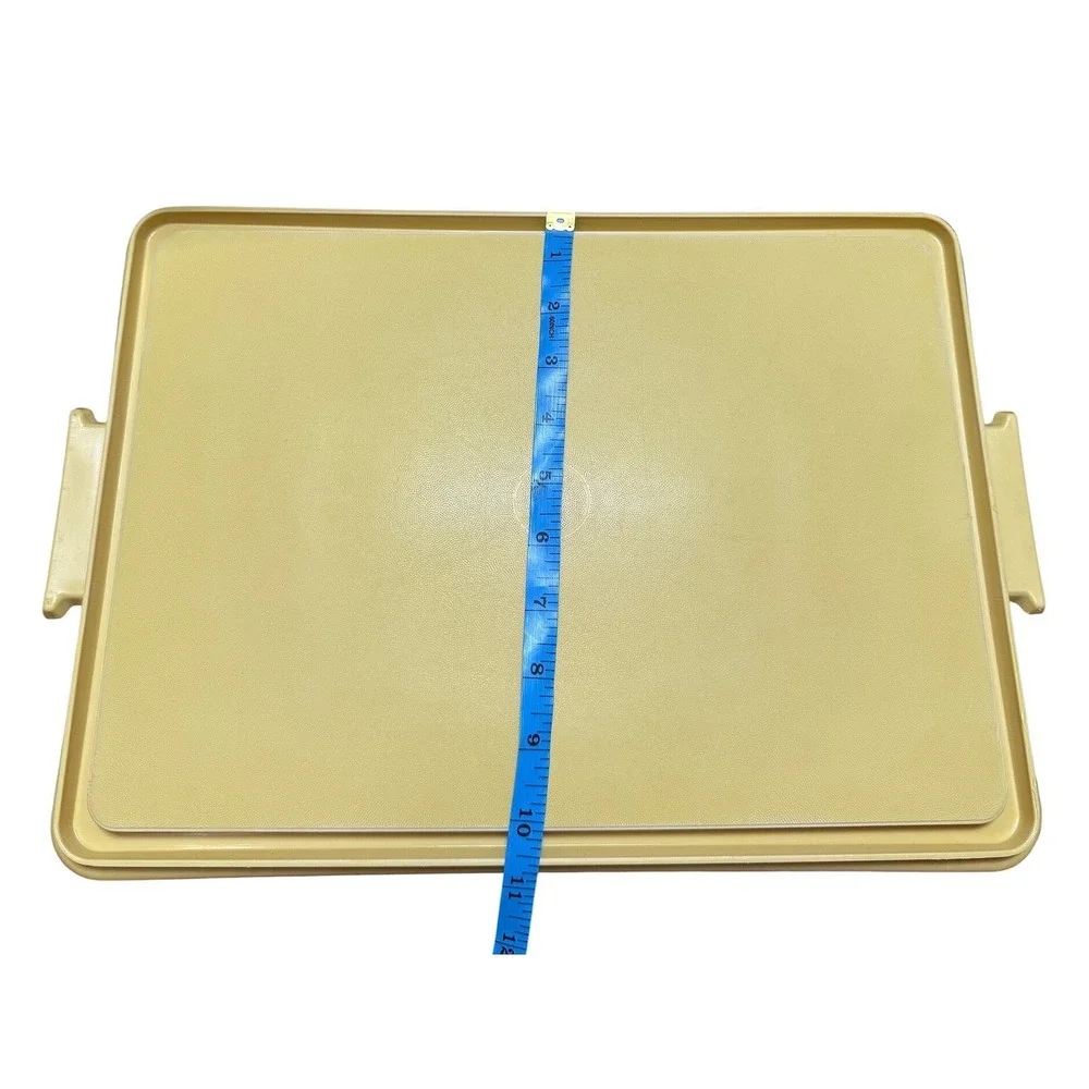 Vintage Tupperware Rectangular Cake Carrier Cake Taker Yellow Tray w Lid‎ 622-2
